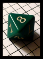 Dice : Dice - 8D - Green Opaque with White Numerals Unknown mfg Interesting 1